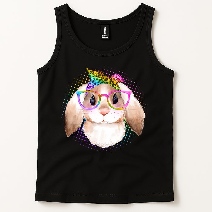 Hipster Rabbit Cute Easter Bunny Tank Top