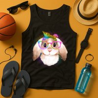 Hipster Rabbit Cute Easter Bunny Tank Top