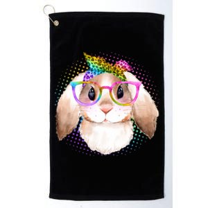 Hipster Rabbit Cute Easter Bunny Platinum Collection Golf Towel