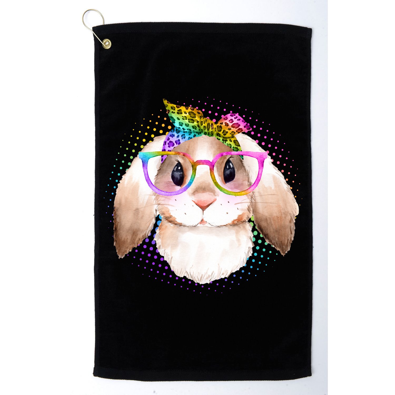 Hipster Rabbit Cute Easter Bunny Golf Towel