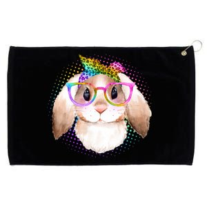 Hipster Rabbit Cute Easter Bunny Grommeted Golf Towel