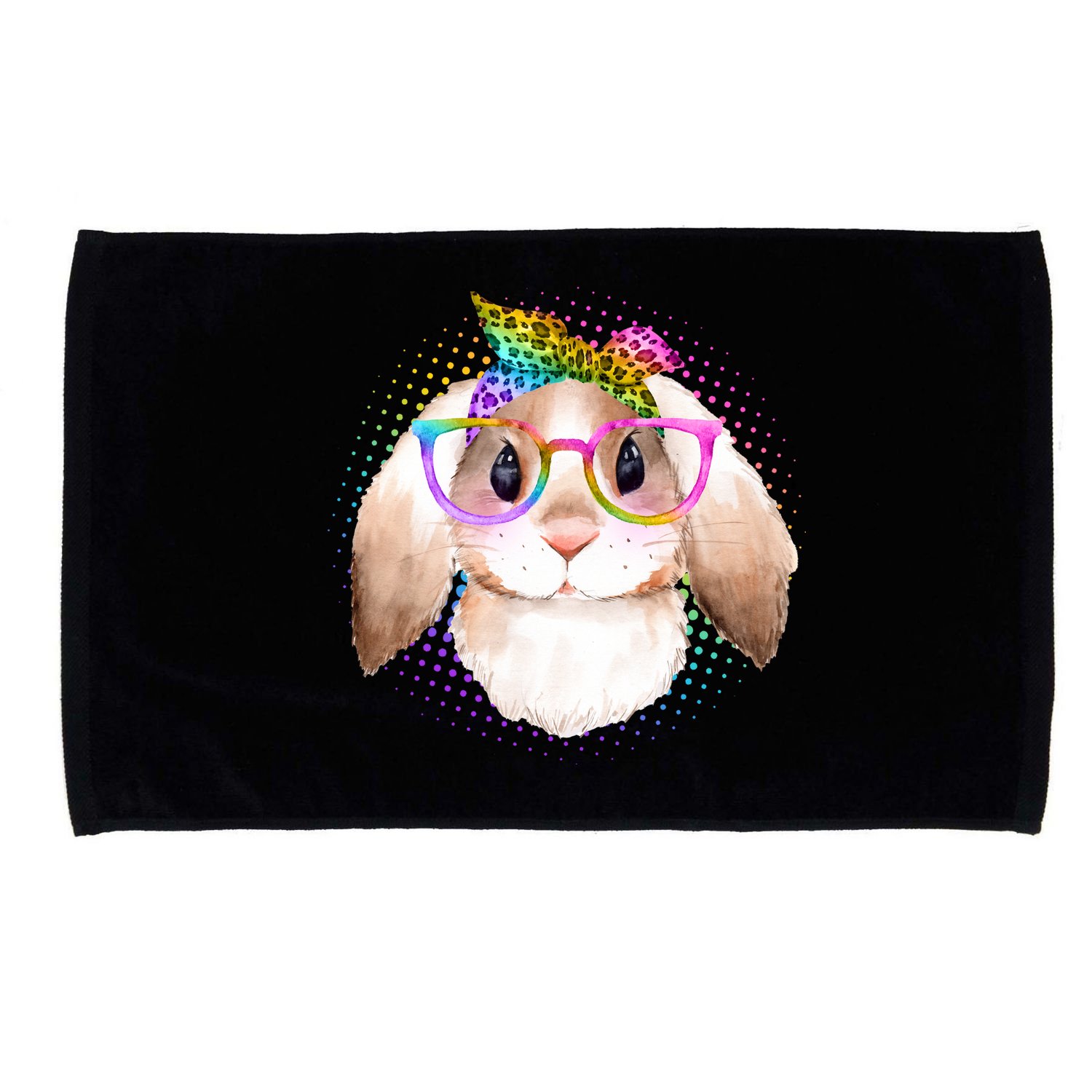 Hipster Rabbit Cute Easter Bunny Microfiber Hand Towel