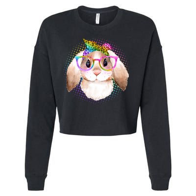 Hipster Rabbit Cute Easter Bunny Cropped Pullover Crew