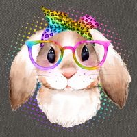 Hipster Rabbit Cute Easter Bunny Cotton Canvas Backpack