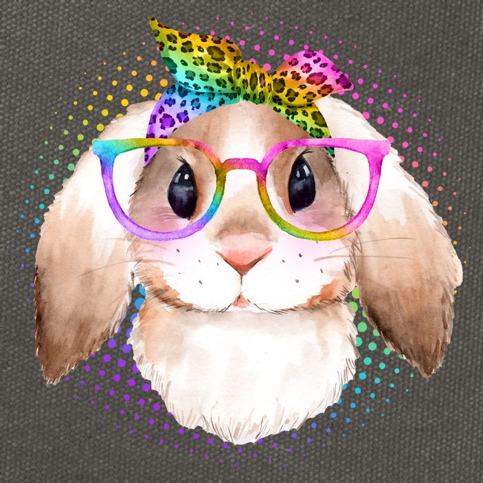 Hipster Rabbit Cute Easter Bunny Cotton Canvas Backpack