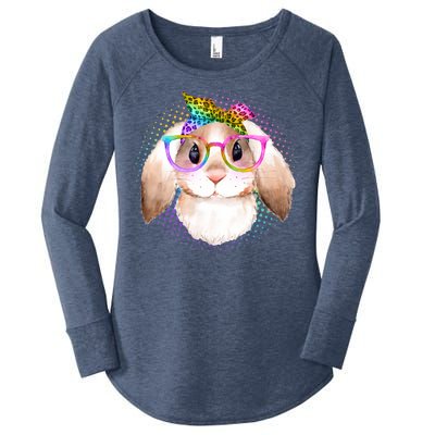 Hipster Rabbit Cute Easter Bunny Women's Perfect Tri Tunic Long Sleeve Shirt