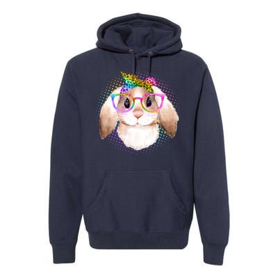 Hipster Rabbit Cute Easter Bunny Premium Hoodie