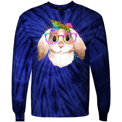 Hipster Rabbit Cute Easter Bunny Tie-Dye Long Sleeve Shirt