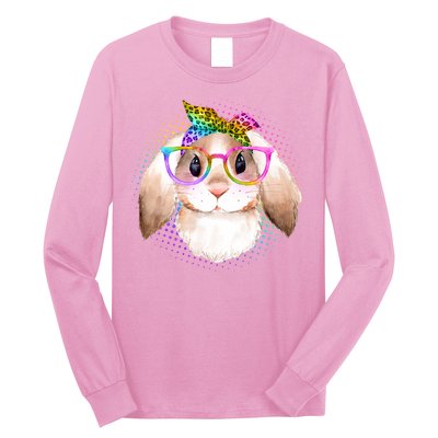 Hipster Rabbit Cute Easter Bunny Long Sleeve Shirt