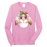 Hipster Rabbit Cute Easter Bunny Long Sleeve Shirt