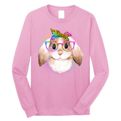 Hipster Rabbit Cute Easter Bunny Long Sleeve Shirt