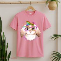 Hipster Rabbit Cute Easter Bunny T-Shirt