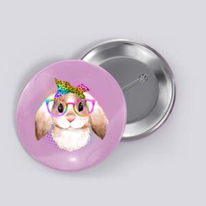 Hipster Rabbit Cute Easter Bunny Button