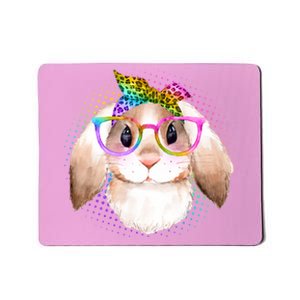 Hipster Rabbit Cute Easter Bunny Mousepad