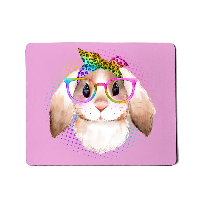 Hipster Rabbit Cute Easter Bunny Mousepad