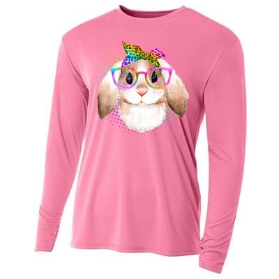 Hipster Rabbit Cute Easter Bunny Cooling Performance Long Sleeve Crew