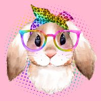 Hipster Rabbit Cute Easter Bunny Cooling Performance Long Sleeve Crew