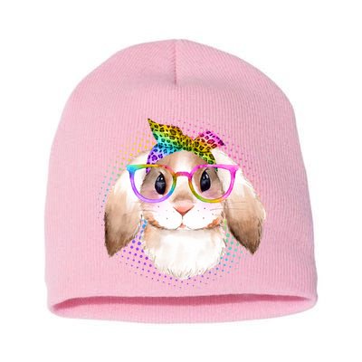 Hipster Rabbit Cute Easter Bunny Short Acrylic Beanie