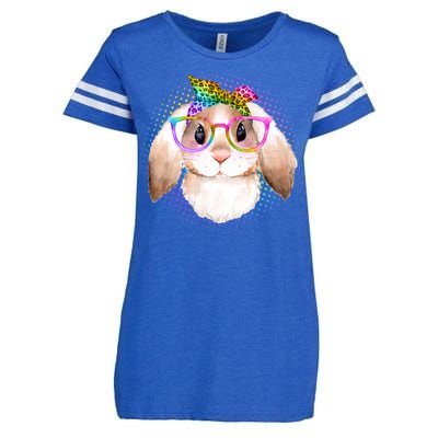 Hipster Rabbit Cute Easter Bunny Enza Ladies Jersey Football T-Shirt