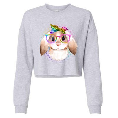 Hipster Rabbit Cute Easter Bunny Cropped Pullover Crew