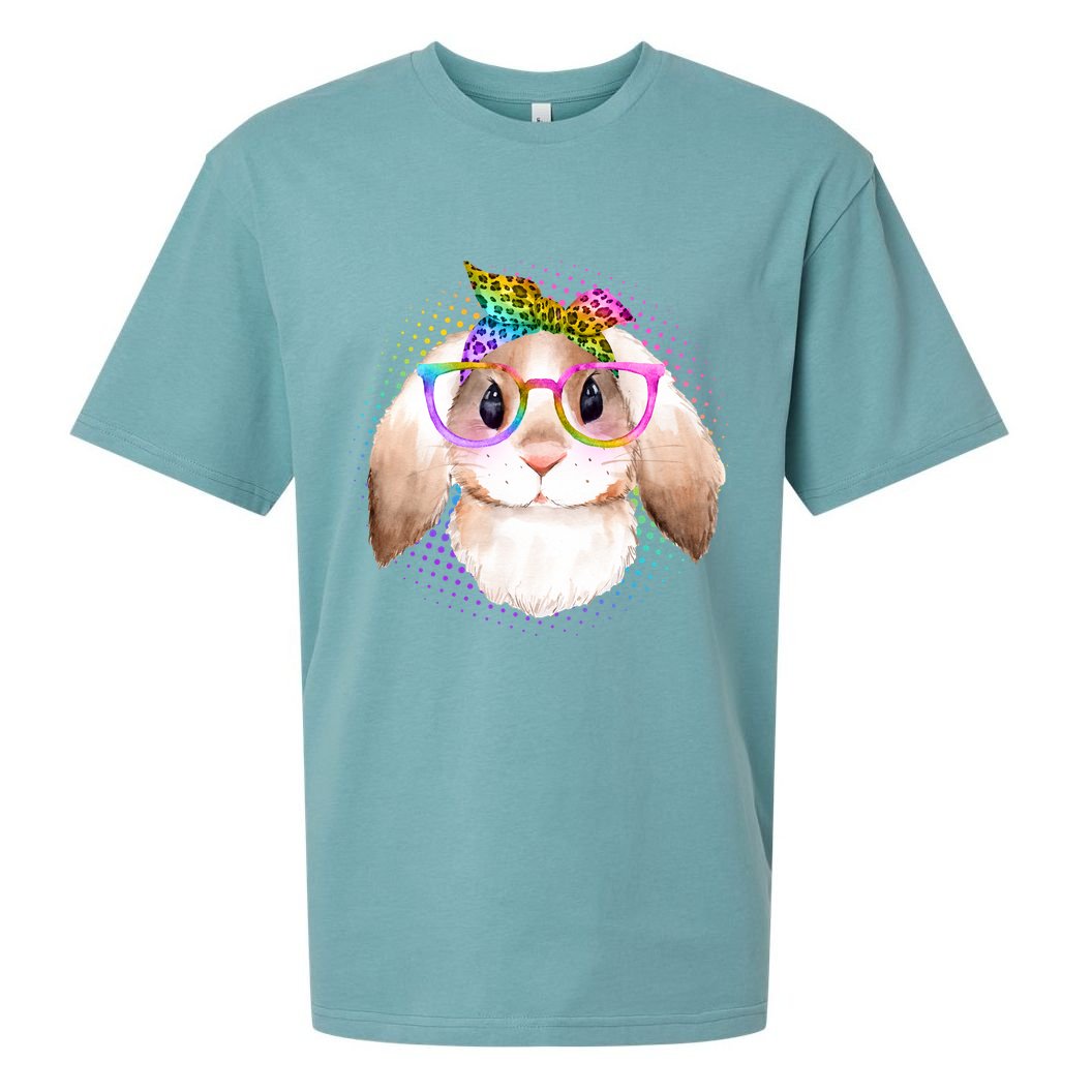 Hipster Rabbit Cute Easter Bunny Sueded Cloud Jersey T-Shirt