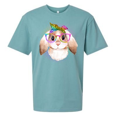 Hipster Rabbit Cute Easter Bunny Sueded Cloud Jersey T-Shirt