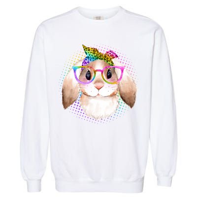 Hipster Rabbit Cute Easter Bunny Garment-Dyed Sweatshirt