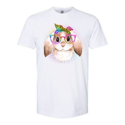 Hipster Rabbit Cute Easter Bunny Softstyle CVC T-Shirt