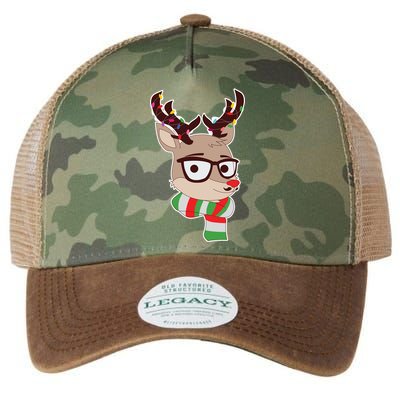 Hipster Red Nose Reindeer Christmas Lights Legacy Tie Dye Trucker Hat