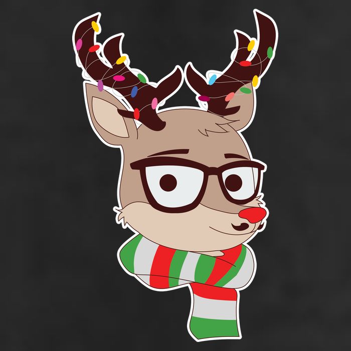 Hipster Red Nose Reindeer Christmas Lights Cool Comfort Performance Bucket Hat