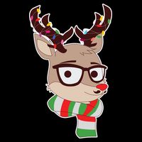 Hipster Red Nose Reindeer Christmas Lights Flexfit Unipanel Trucker Cap