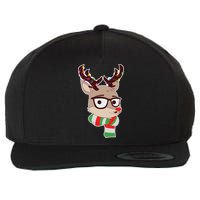 Hipster Red Nose Reindeer Christmas Lights Wool Snapback Cap