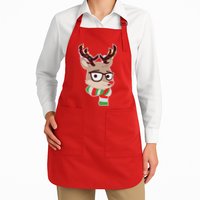 Hipster Red Nose Reindeer Christmas Lights Apron