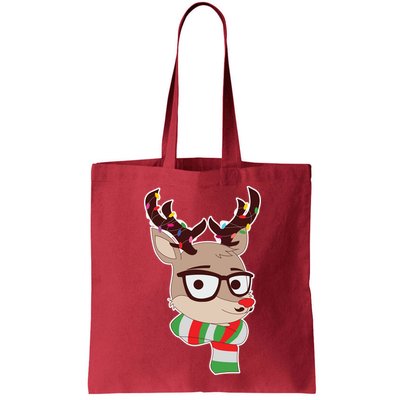 Hipster Red Nose Reindeer Christmas Lights Bag