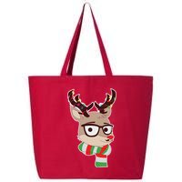 Hipster Red Nose Reindeer Christmas Lights 25L Jumbo Tote