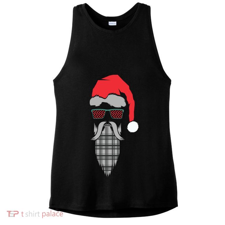 Hipster Santa Claus Ladies PosiCharge Tri-Blend Wicking Tank