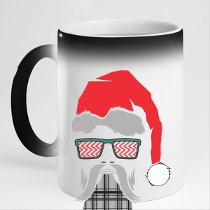 Hipster Santa Claus 11oz Black Color Changing Mug