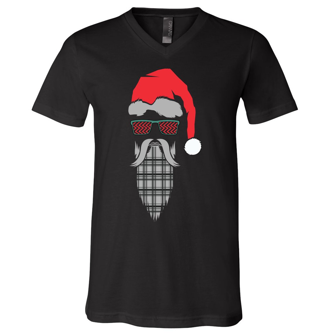 Hipster Santa Claus V-Neck T-Shirt
