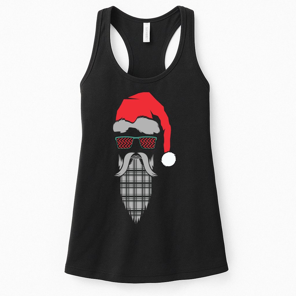 Hipster Santa Claus Womens Tank Top