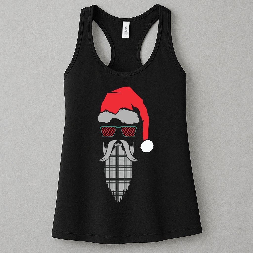 Hipster Santa Claus Womens Tank Top