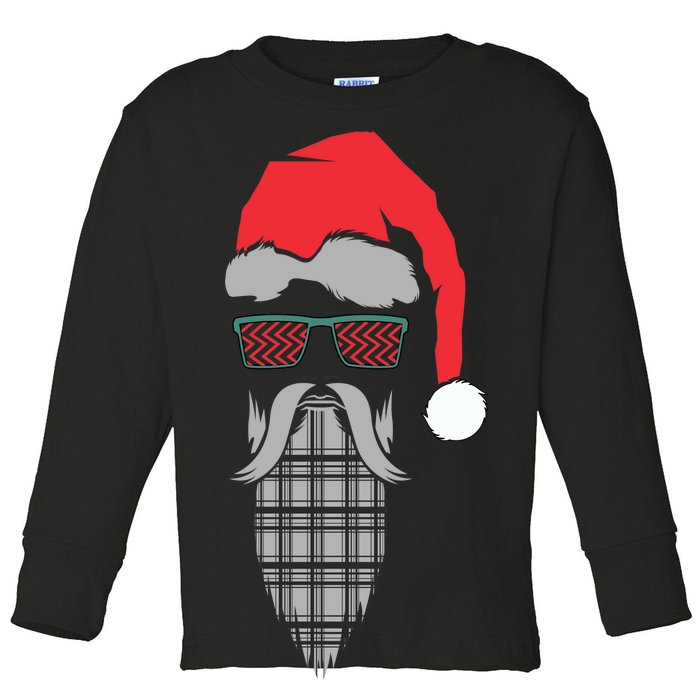 Hipster Santa Claus Toddler Long Sleeve Shirt