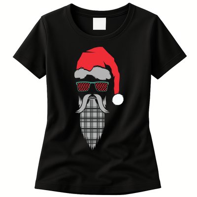 Hipster Santa Claus Womens T-Shirt