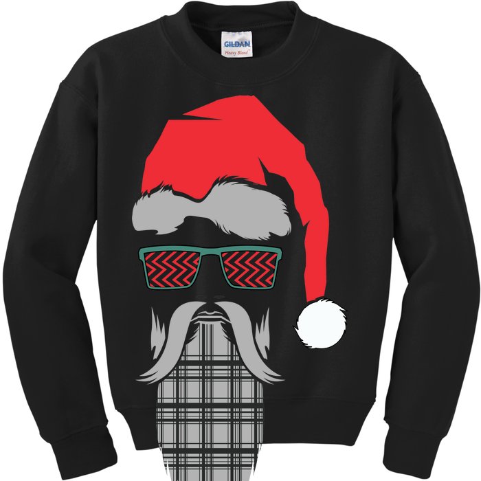 Hipster Santa Claus Kids Sweatshirt