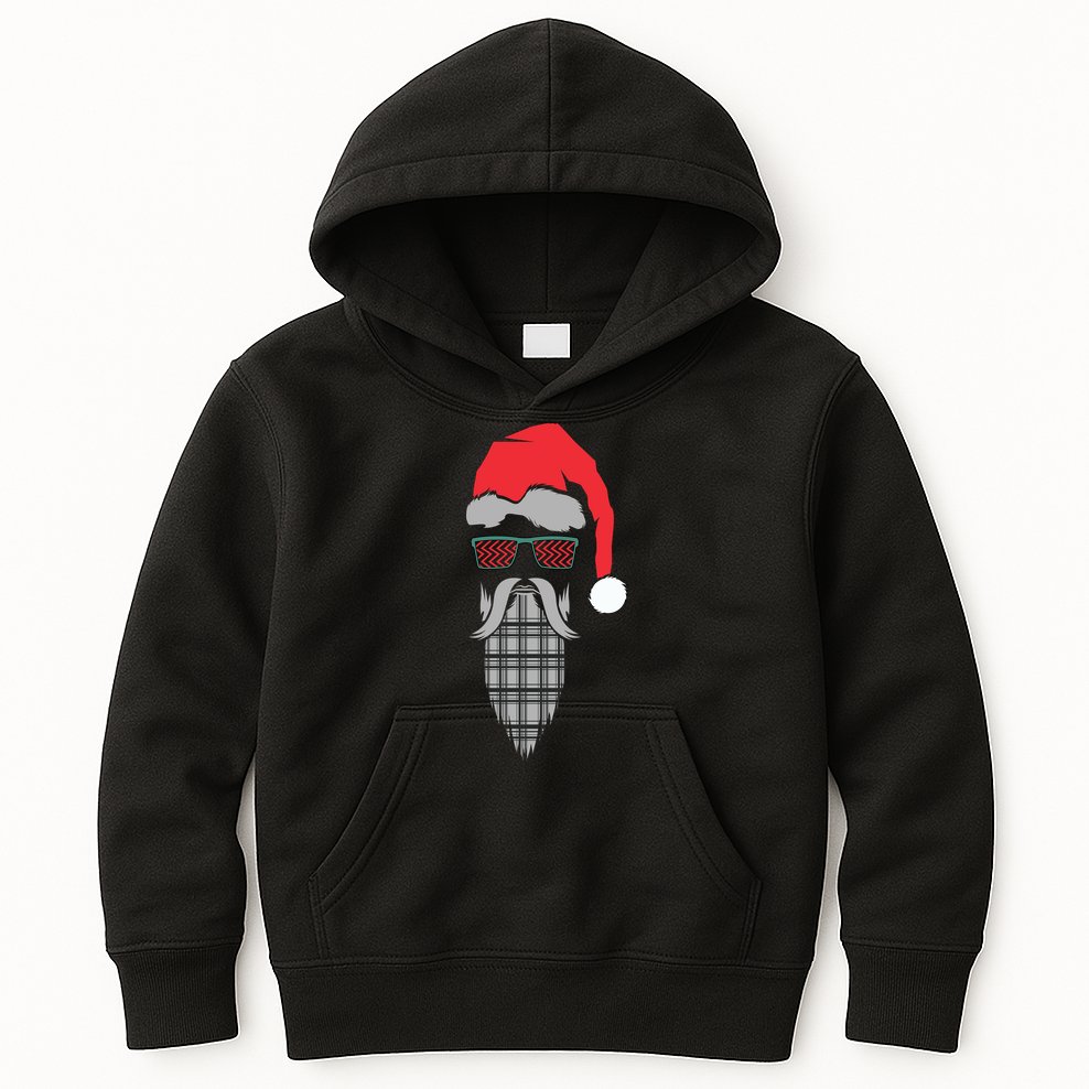 Hipster Santa Claus Kids Hoodie