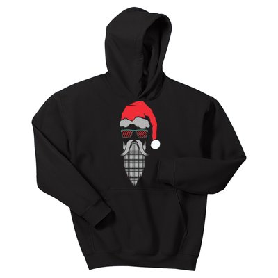 Hipster Santa Claus Kids Hoodie