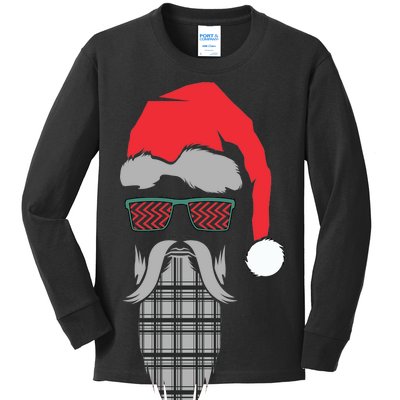 Hipster Santa Claus Kids Long Sleeve Shirt