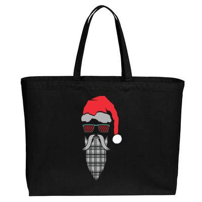 Hipster Santa Claus Cotton Canvas Jumbo Tote