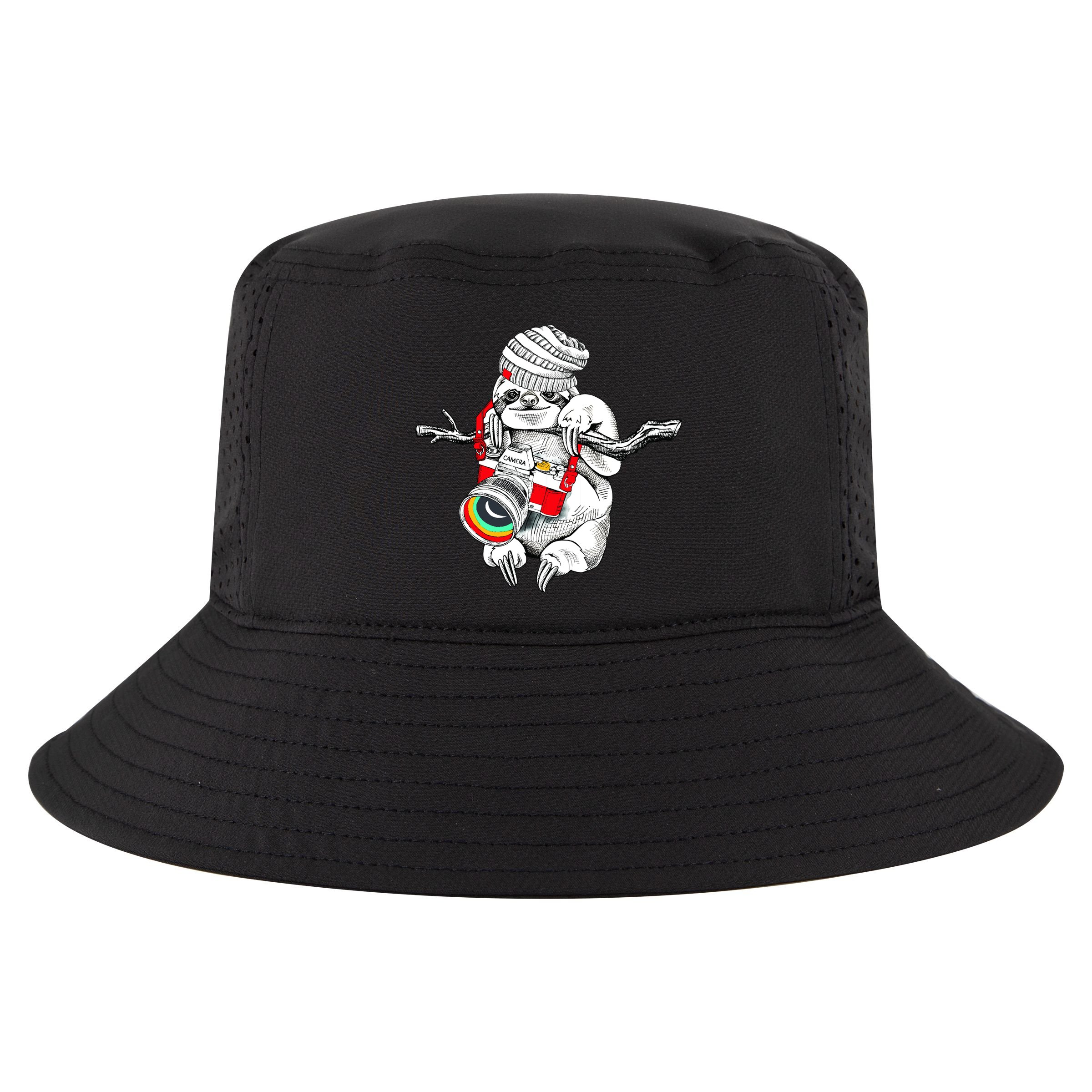 Hipster Sloth With Retro Camera Cool Comfort Performance Bucket Hat