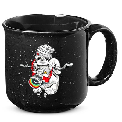 Hipster Sloth With Retro Camera 15oz Campfire Ceramic Mug