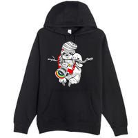 Hipster Sloth With Retro Camera Premium Pullover Hoodie